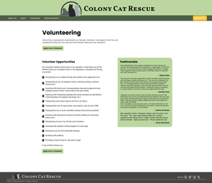 Colony Cats volunteer page.